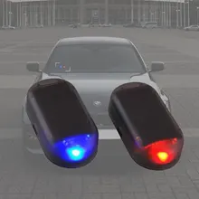 Dioda LED zasilana energią słoneczną lampa błyskowa Alarm ostrzegawczy bezpieczeństwo samochodu lampa symulacja samochodu uniwersalna ochrona przed kradzieżą uwaga czerwony niebieski