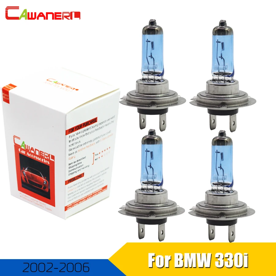 Cawanerl для BMW 330i седан 2002-2006 100 Вт галогенная лампа H7 4300K теплый белый автомобилей