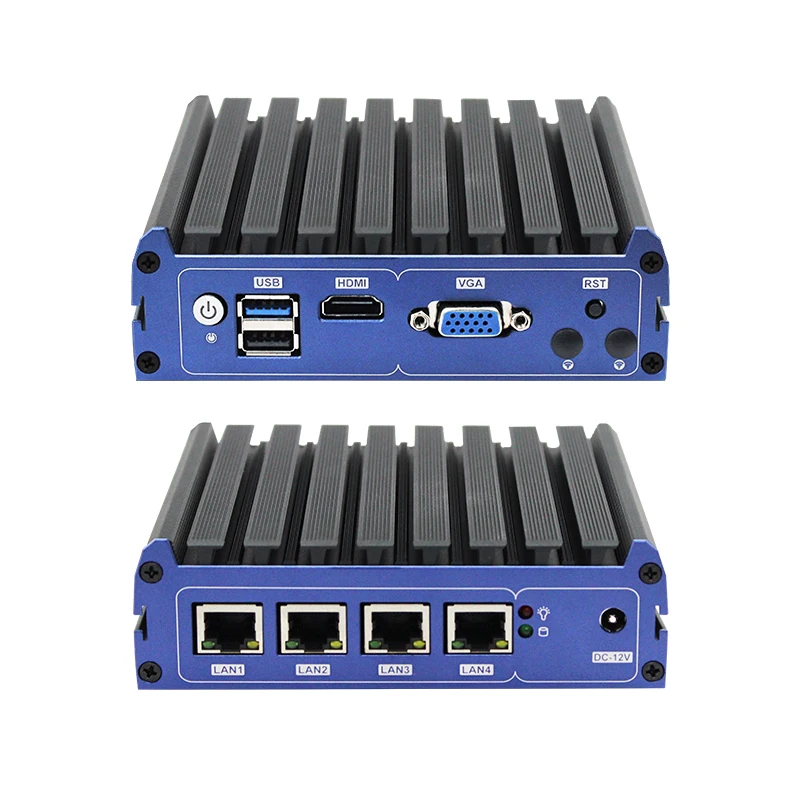 Мини-компьютер Intel Celeron N3160 J3455 J1900 четырехъядерный процессор Pfsense 4LAN 2USB-порта |