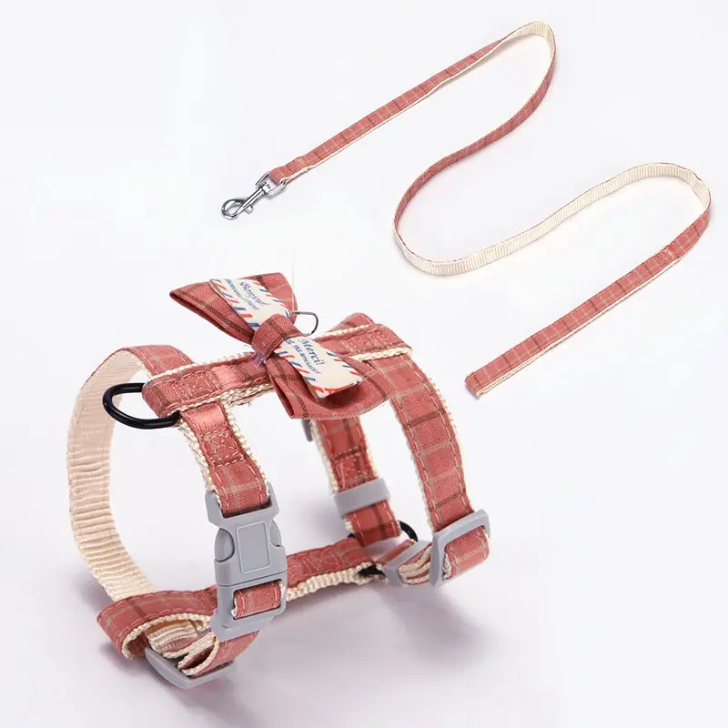 Cat Harness Leash Set Adjustable Anti-Escape Collar Leads For Small Dogs Walking Training Pet Traction Ropes Outdoor Supplies