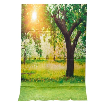 

3x5ft Green Trees Forest Field Garden Nature Scenery Graphic Printed Wall Mural Vinyl Cloth Photography Backgrounds Picture 45