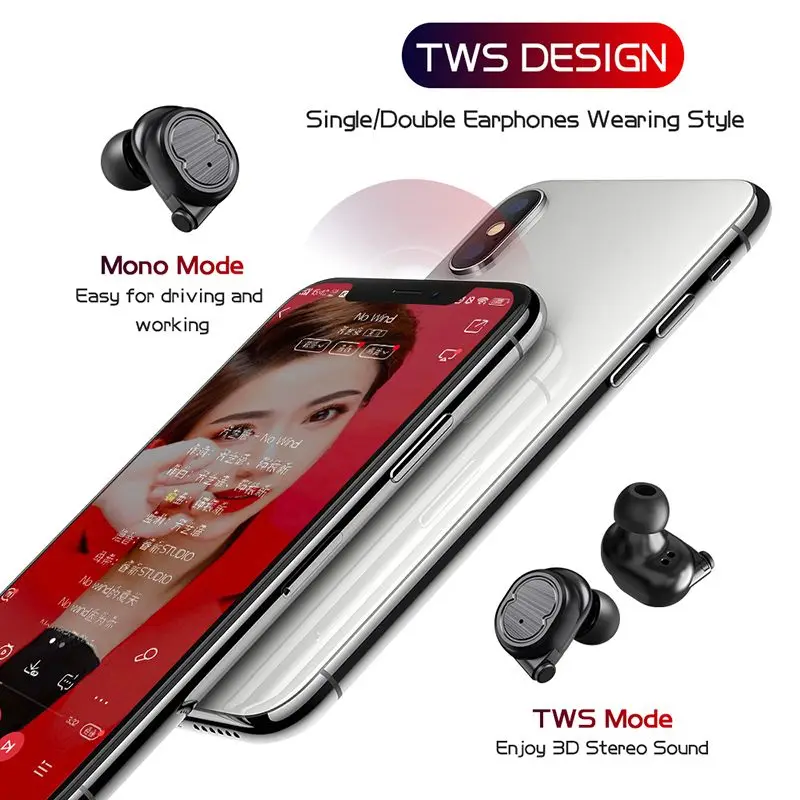 TWS bluetooth 5,0 Наушники Hi-Fi гарнитура стерео водонепроницаемые наушники CVC8.0 с шумоподавлением 2200 мАч Внешний аккумулятор
