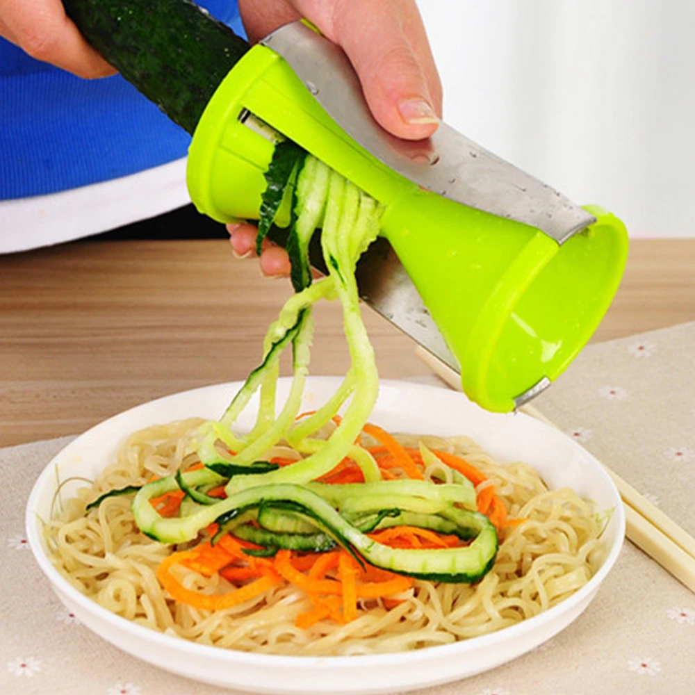 1Pcs Vegetable Fruit Slicer Handheld Peeler Stainless Steel Spiral