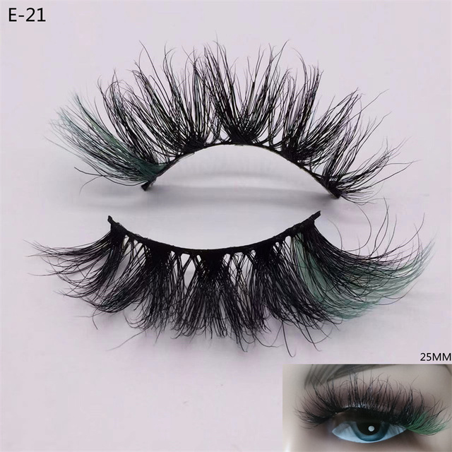 3D Mink Eyelashes Colorful 100% Mink Lashes Mix Color Pink Blue Red White False Eyelashes Fluffy Soft Cilias Vendor