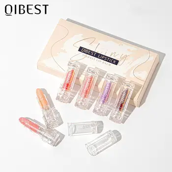 

QIBEST 6 Colors Set Lip Balm Shiny Long-lasting Lip Gloss Moisturizing Plumper lip Shiny Sexy Lipstick Makeup Set For Women