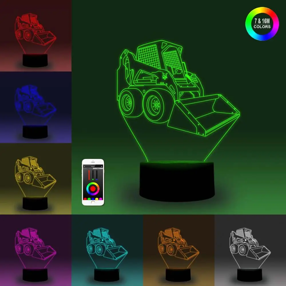 NiteApps 3D вилочный погрузчик ночник настольная лампа Иллюзия украшение лампа подарок на день рождения приложение/сенсорное управление
