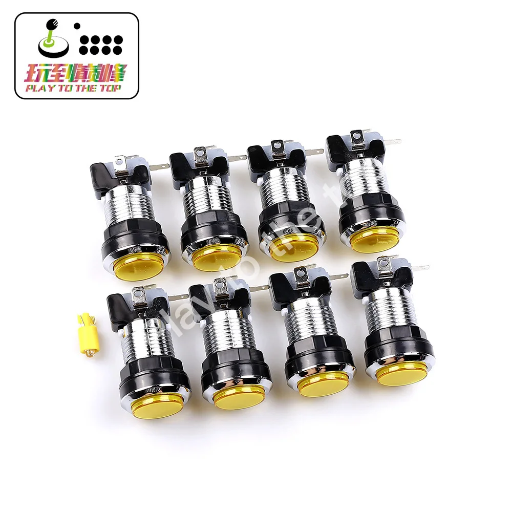 Zero Delay Pc Arcade Game DIY Parts Kit 2X 8Way Joystick+ 16X Chrome Illuminated Arcade Button- Support All Windows Systems