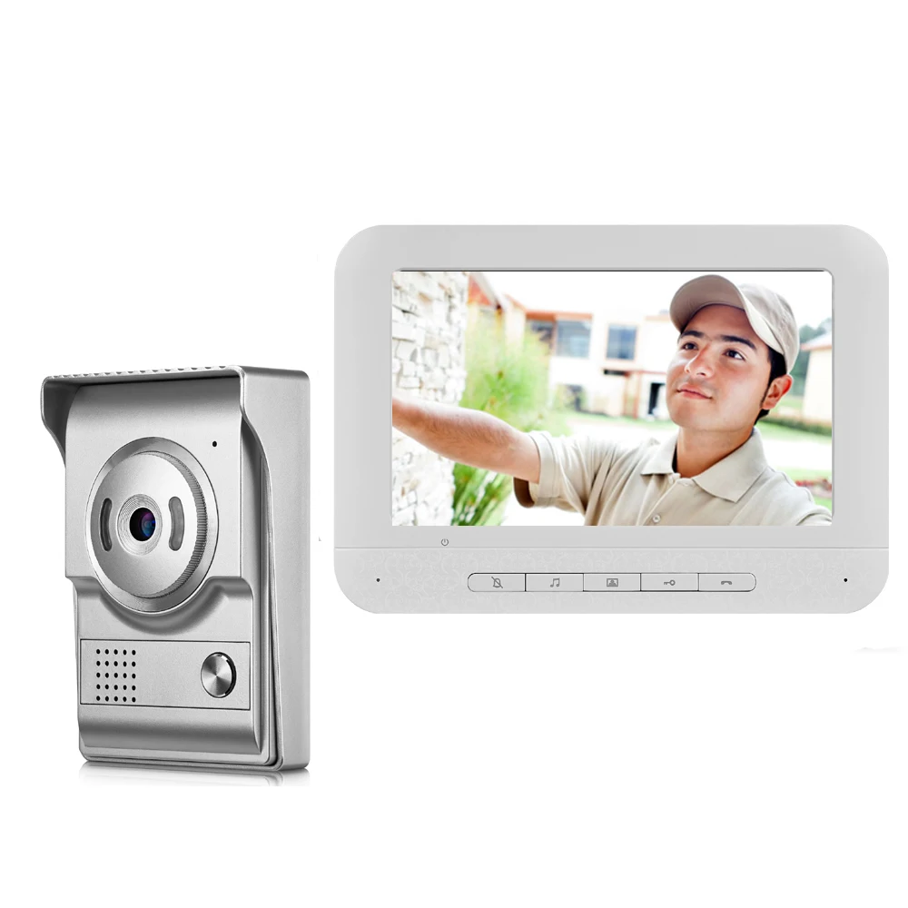 SmartYIBA 7 дюймов TFT видео телефон двери Домашняя безопасность домофон комплект дверной звонок контроль доступа двери HD 1000TVL камера с ночным видением - Цвет: V70ML11
