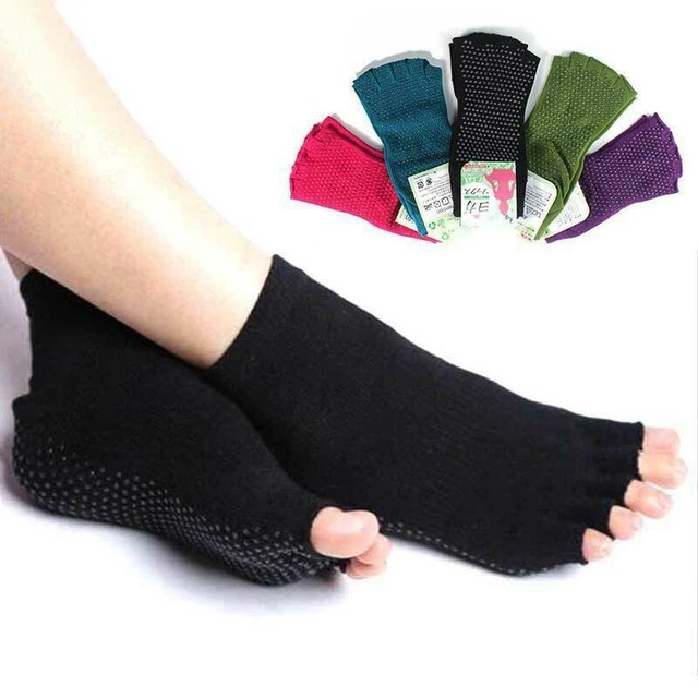 Durable Toeless Ankle Grip Yoga Pilates Socks Five finger Anti