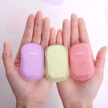 

New 50 Pieces Of Soap Tablets Portable Hand-Washing Small Soap Paper Tablets Travel Clean Paper Soap B