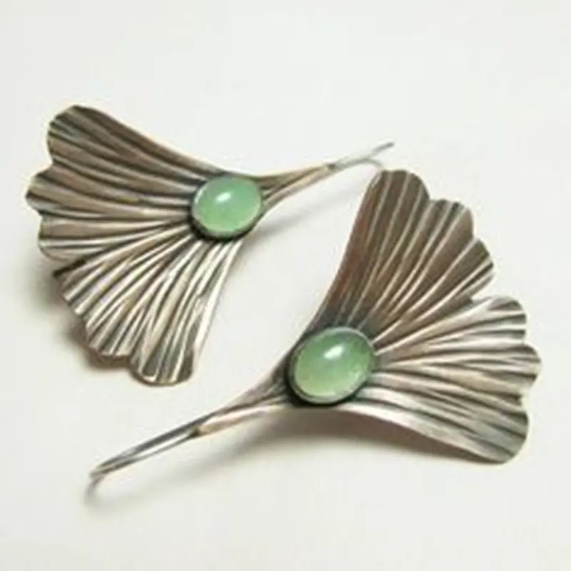 

2019 Romantic Retro Ginkgo Biloba Drop Earrings for Women Long Boho Leaves Dangle Earings Handmade Statement Jewelry Brincos