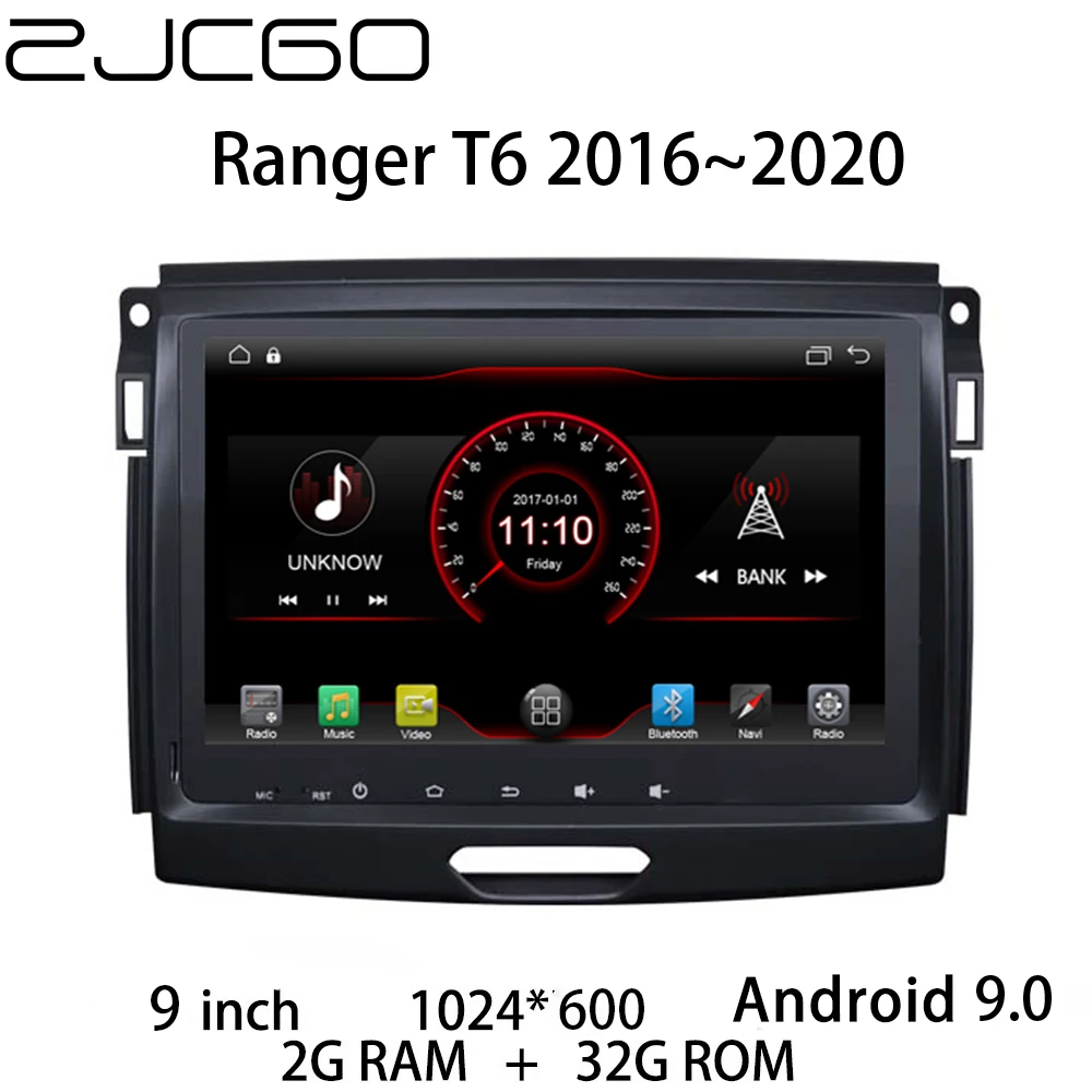 Car Multimedia Player Stereo GPS DVD Radio Navigation Android Screen for Ford Ranger T6 2016 2017 2018 2019 2020