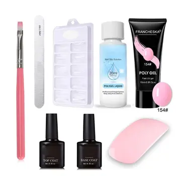 

1Set 15ML Nail Extension Builder Gel Kit Led UV Lamp Nail Art Enhancer Manicure GXMC