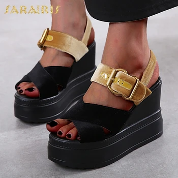 

Sarairis 2020 New Arrivals Platform Summer Sandals Women Shoes Wedge High Heels Buckle Strap Hot Sale Shoes Lady Pumps Female