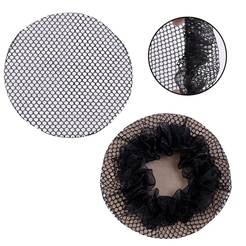 10Pcs Small Hole Black Elastic Mesh Snood Hair Net Bun Cover for Ballet Dance star hair clips Hair Accessories