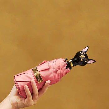 

cute cat portable ultra-light compact folding sun umbrella rain women