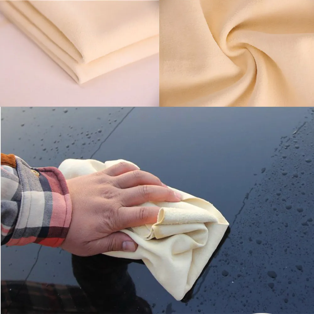 

1Pcs Auto Care Extra Large Auto Car Motorcycle Natural Drying Chamois 30 X 60cm approx free shape Cleaning Genuine Leather Cloth