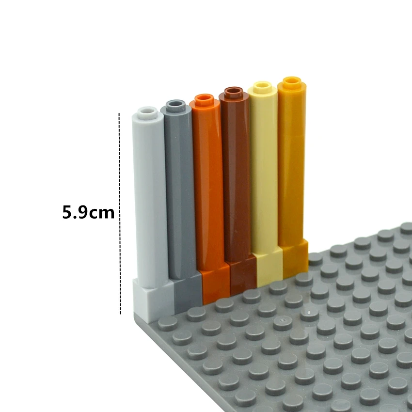 1x1x6 Solid Pillar MOC Parts Building Blocks Support Compatible with 43888 DIY Bricks Educational Creative Toys for Children