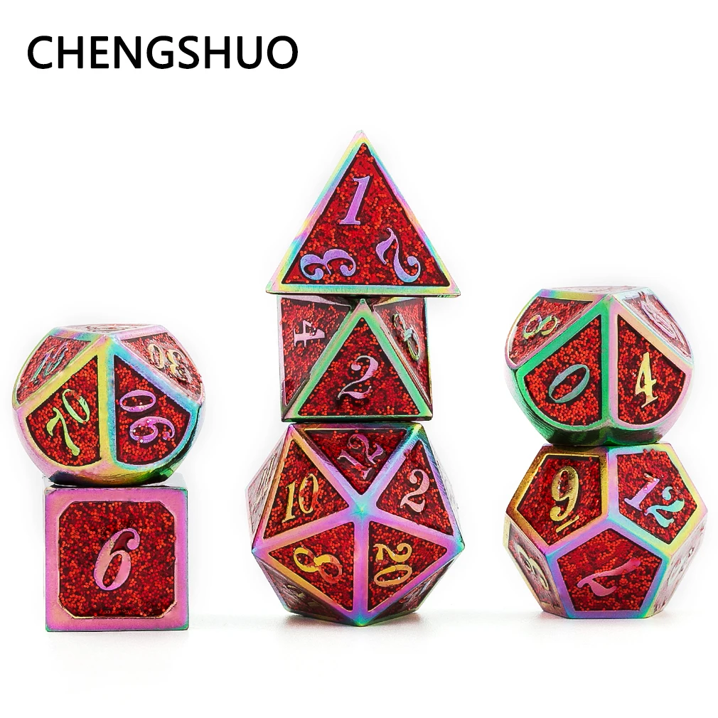 Chengshuo starlight металлические игральные кости dnd набор для настольных ролевых игр.
