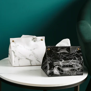 

Black Cover Cute White Tissue Box Container Coffee Table Vintage Tissue Paper Napkins Box Papel Seda Car Storage Box EA60ZJ