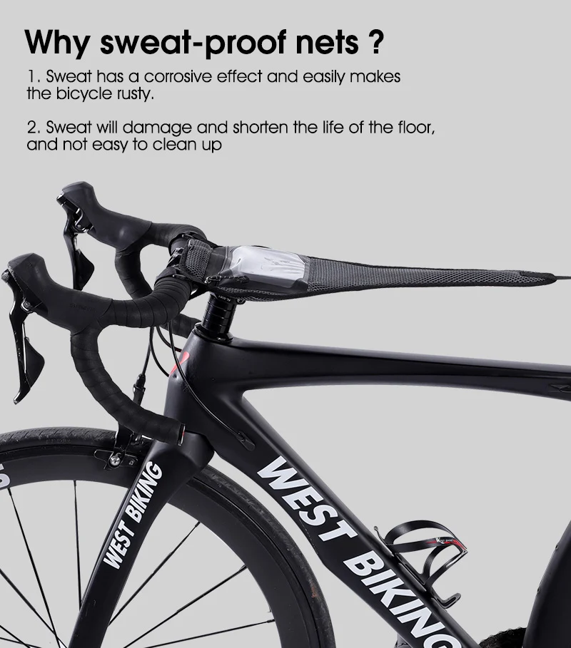 Description Picture 4 of itemWEST BIKING Bicycle Bike Sweatband Indoor MTB Bike Frame Sweat Guard Trainer Sweat Net Frame Protection Bicycle Accessories