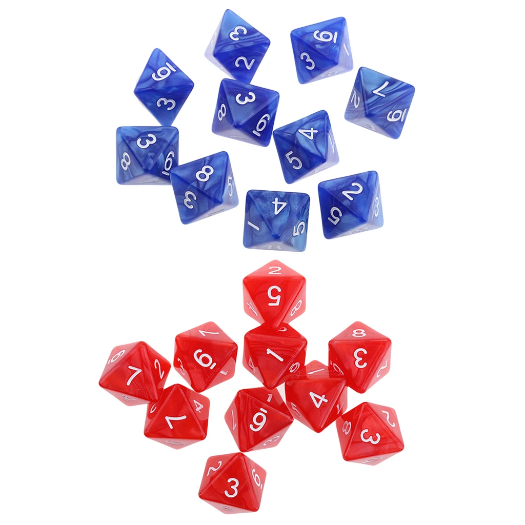 20pcs Acrylic 8 Sided D8 Dices Dies for D&D Warhammer RPG Board Game Favours
