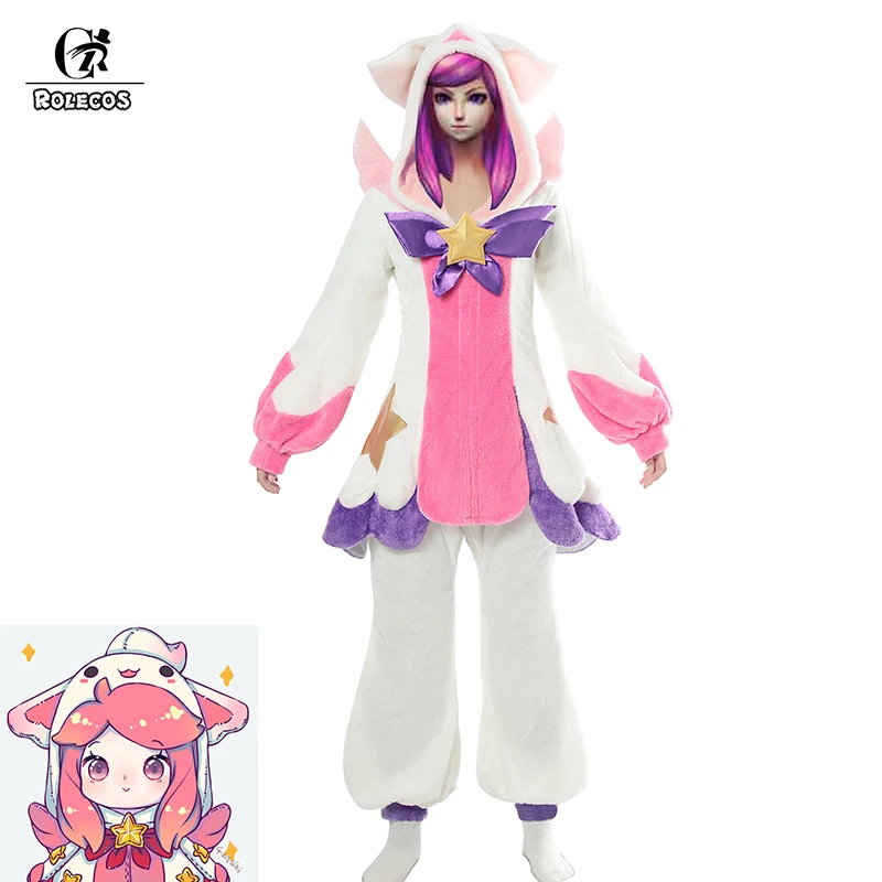 ROLECOS Игра LOL костюмы для косплея Звездные Guardian Lux пижамы Пижамный костюм женщин