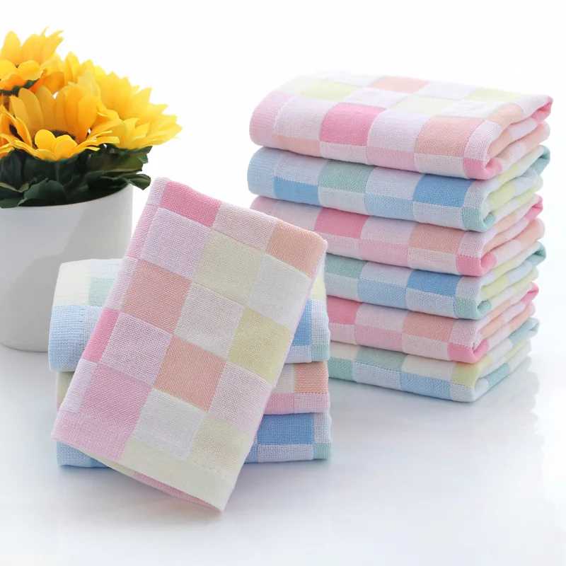 

Pure Cotton CHILD'S Towel Cotton Small Tower Infants Children Gauze Hand Towel Kindergarten Small Face Towel