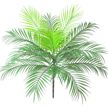 

Artificial Tropical Palm Leaf Bush Plant in Green Palm Plant 15 Leaves for Tropical Greenery Accent Floral Arrangement