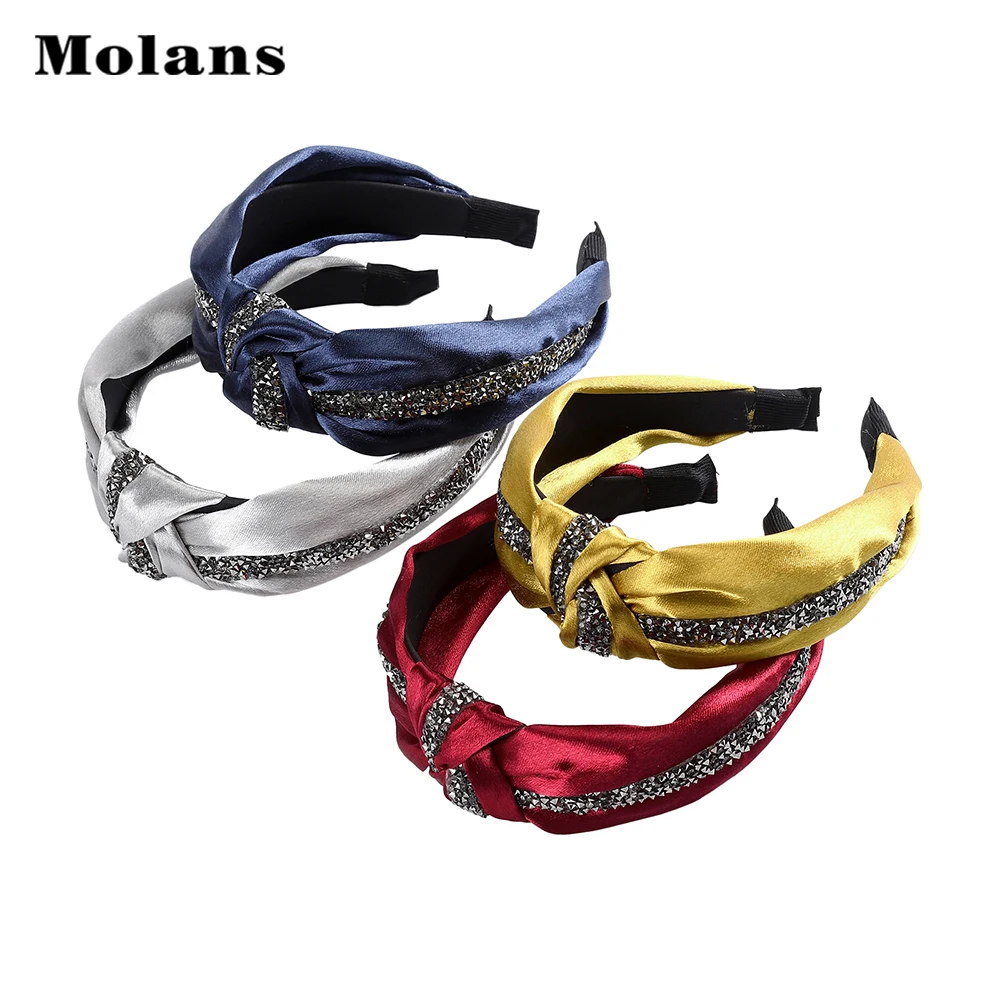 

Molans Patchwork Gray Diamond Stripe Hair Accessories Women Blue Red Silvery Knotted Fascinator Fashion Simple Girl Headwear