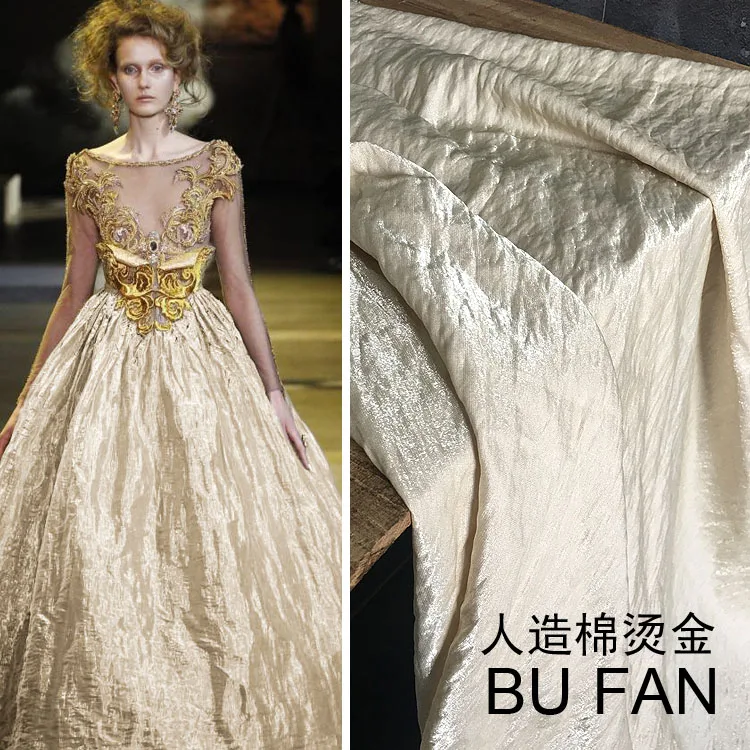 Высококачественная бронзовая ткань, искусственная хлопковая блестящая жемчужина, бирюзовая ткань, текстура, мягкое платье, дизайнерские ткани