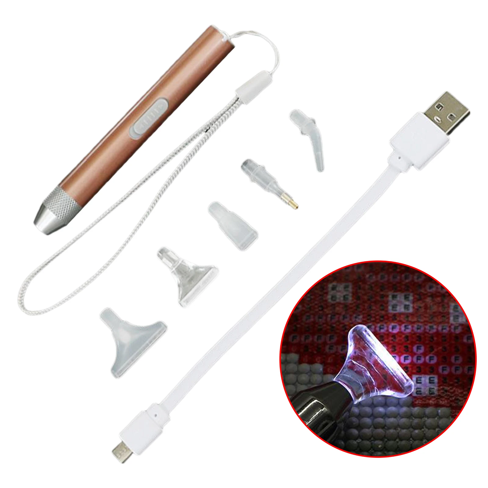 DIY Diamond Drill Pen with Light Diamond Painting Tools Quick Point Stylus Pen Cross Stitch Embroidery Kits Tool