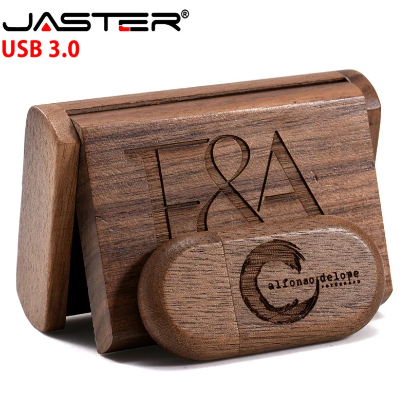 JASTER USB 3,0 логотип на заказ Деревянный+ коробка персональный логотип ручка-накопитель 8 ГБ 16 ГБ 32 ГБ 64 Гб usb флеш-накопитель Флешка карта памяти