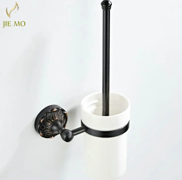 Black Toilet Brush Holders Solid Brass Wall Mounted Toilet Brushes