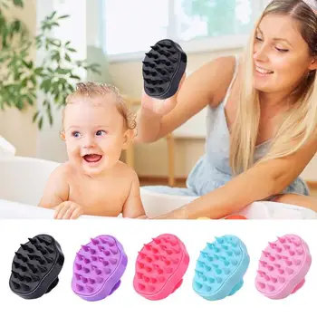 

1pcs Silicone Head Body Scalp Massage Brush Comb Shampoo Hair Washing Comb Shower Brush Bath Spa Slimming Massage Brush beauty