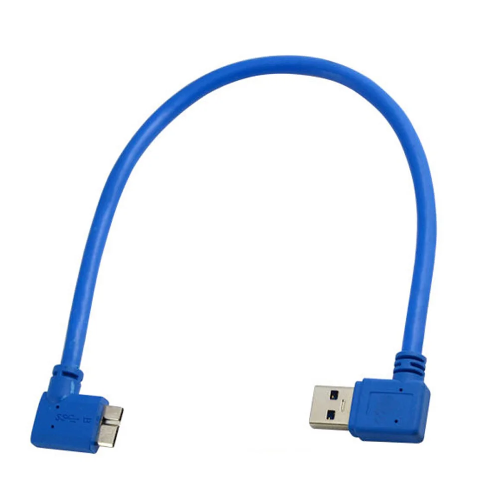 30 см USB 3,0 A входящий штекер прямо выпуклый кабель микро-usb B «папа» 10P Мужской Разъем 90 градусов левый угол соединительный кабель с разъемом кабеля USB 2,0, 1,1, 1,0 4,8 Гбит/с