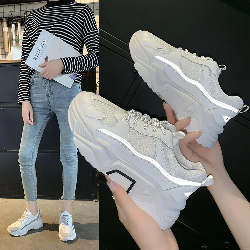 

Shoe 2019 New Style Women's Korean-style Fashion Summer with Dad Shoes Women's Autumn Athletic Shoes Women's Platform round-Toe
