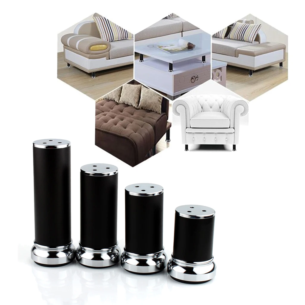 Aluminum Alloy Furniture Leg Cabinets/Table Sofa Feet Cabinets Feet Chairs Feet With Rubber Base for Anti-Slip and Reduced Noise