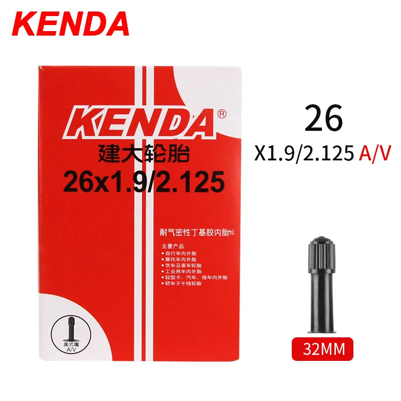 26x1.9-2.125-AV 2 шт. Kenda ниппелем для горного велосипеда дорожный велосипед шины реагенты обогащения бутил резиновая камера велосипедной шины 26/27. 5/29/700c ультралегкий, нержавеющий ниппель камеры высокого давления к клапану Шредера трубки - Цвет: 26x1.9-2.125-AV