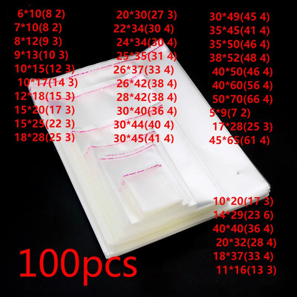 Полезный 100 шт. самоклеящийся прозрачный целлофановый пакет самозапечатывающийся маленький пластиковый пакет для конфет упаковка печенья упаковочный мешочек кисет