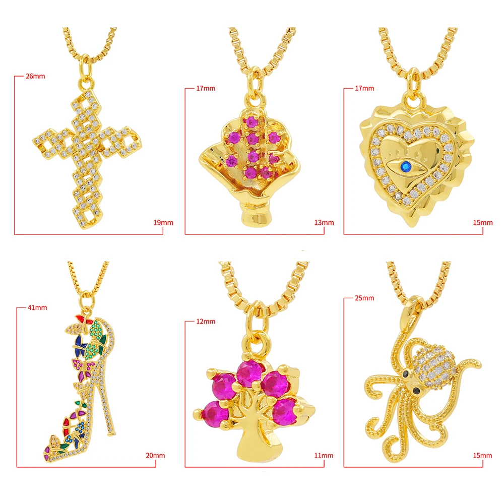 2021 French CZ Diamond Oendant Necklace 