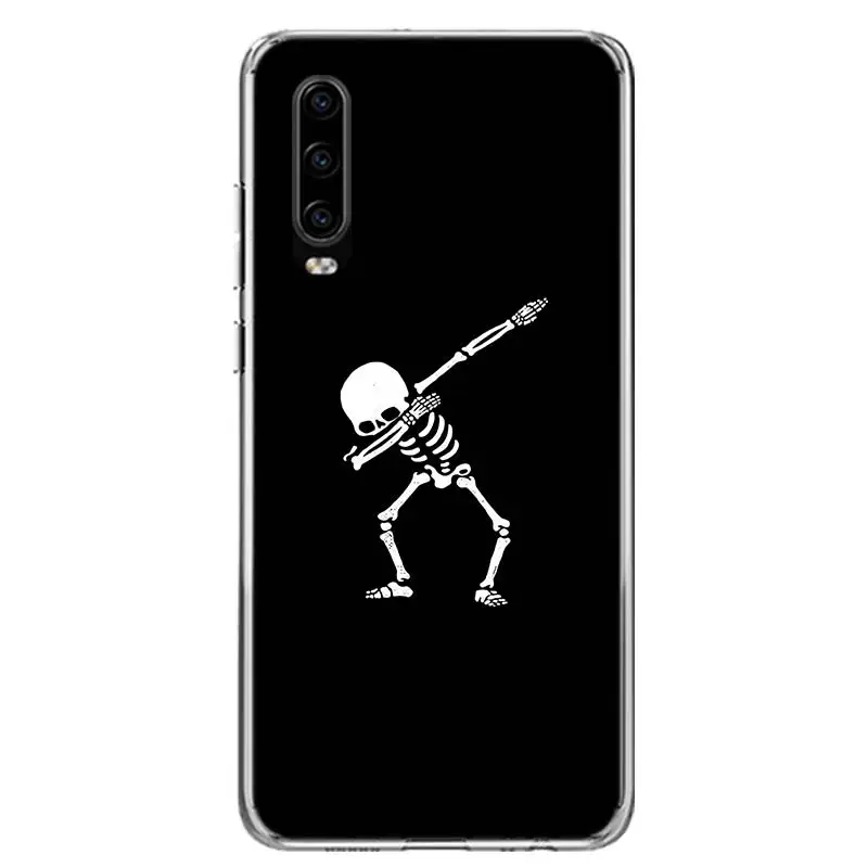 Жуткий Череп Забавный Танец скелет крышка чехол для телефона для huawei P30 P20 Коврики 30 20 10 Pro P10 Lite P Smart Z+ корпус под плетенную сумку Ca - Цвет: TW205-1