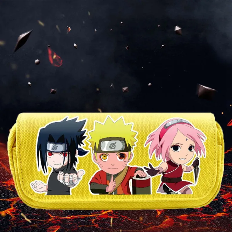 Ботинки в стиле аниме «Naruto Карандаш Чехол из плотной ткани на молнии подходит для детей с артистическим Ёмкость ручка, косметичка, сумка для макияжа, канцелярские товары сумка для школьных принадлежностей