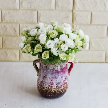 

Imitation Flowers Raw Silk Artificial Flower Western Persian Rose Plastic Flowers Home Decoration Eternal Life Bouquet