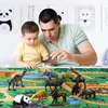 142*96CM Kids Play Mat Animals Model Set Cartoon Zoo Cloth Map Desktop Floor Pretend Play Game Educational Toys For Children ► Photo 2/6