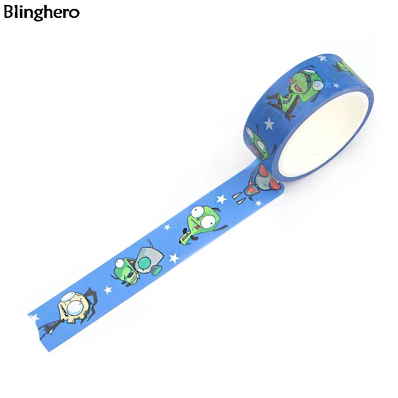 10 шт./компл. Blinghero 15 мм х 5 м Захватчик Зим лента Washi мультфильм изоляционная лента Скотч для монтажа светодиодных лампочек Прохладный ленту наклейки настенные подарок BH0323