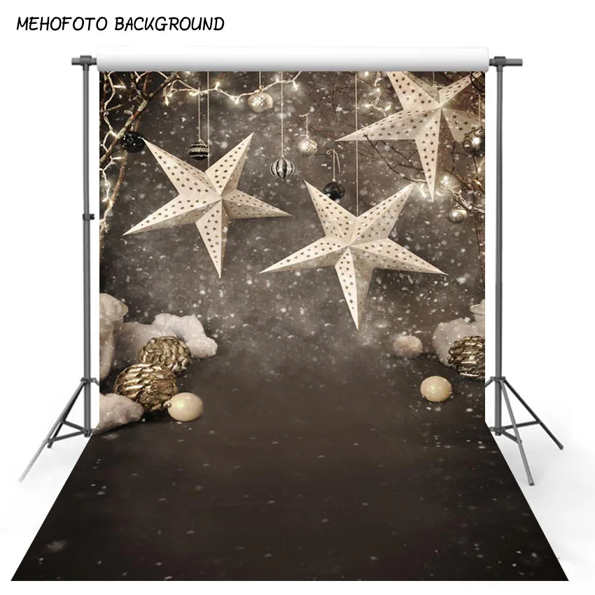 Виниловый фон для фотосъемки Снежинка Рождество звезда компьютерная печать дети фотографии фоны для фотостудии