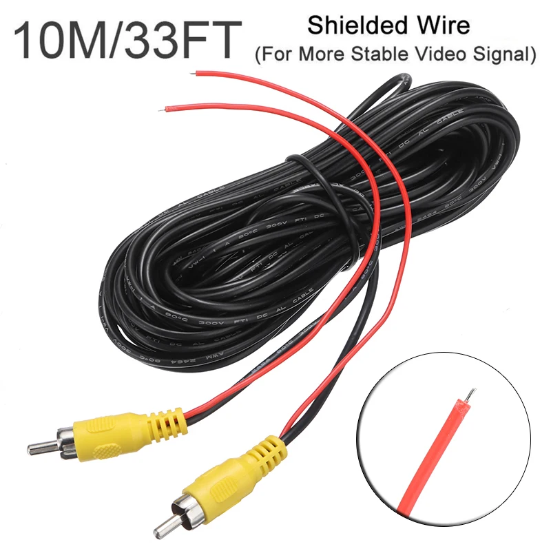 

Mayitr 1 шт. 10 м парковочная камера заднего хода автомобиля видео кабель Pro RCA видео кабель с обнаружением провод для заднего вида автомобиля заднего вида камера заднего вида