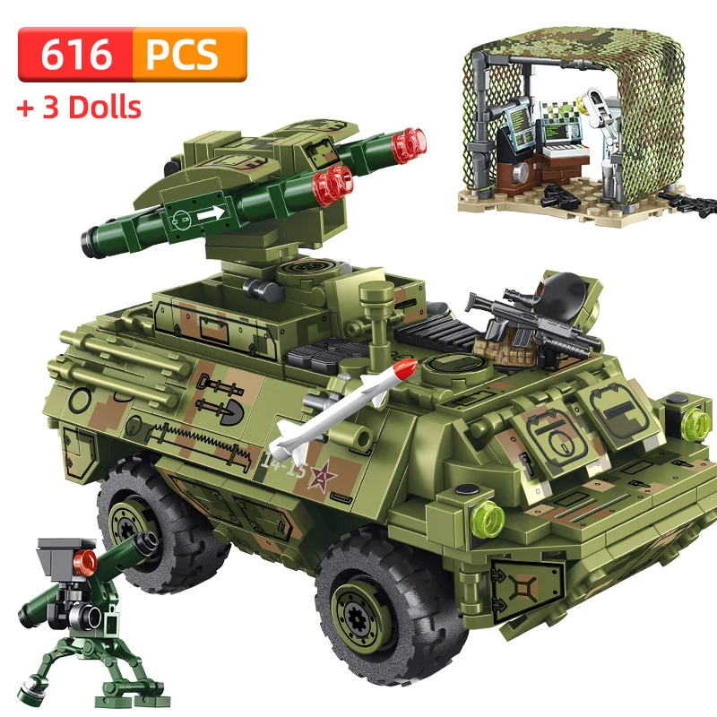 

SEMBO Technic Military Weapon Army Blocks Tank Carrier Armored Car Building Blocks Rockt WW2 War Figure Bricks Boys Toys Gift