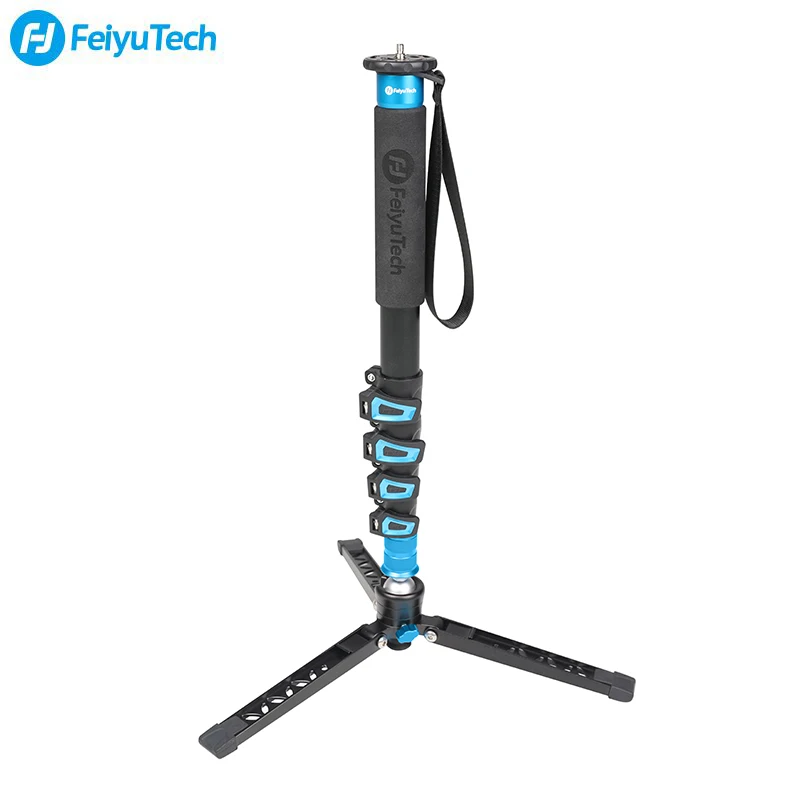 FeiyuTech Carbon Fiber Camera Monopod 4-Section Multifunctional Video Monopod Base Designed for DSLR Cameras/Gimbal Stabilizer
